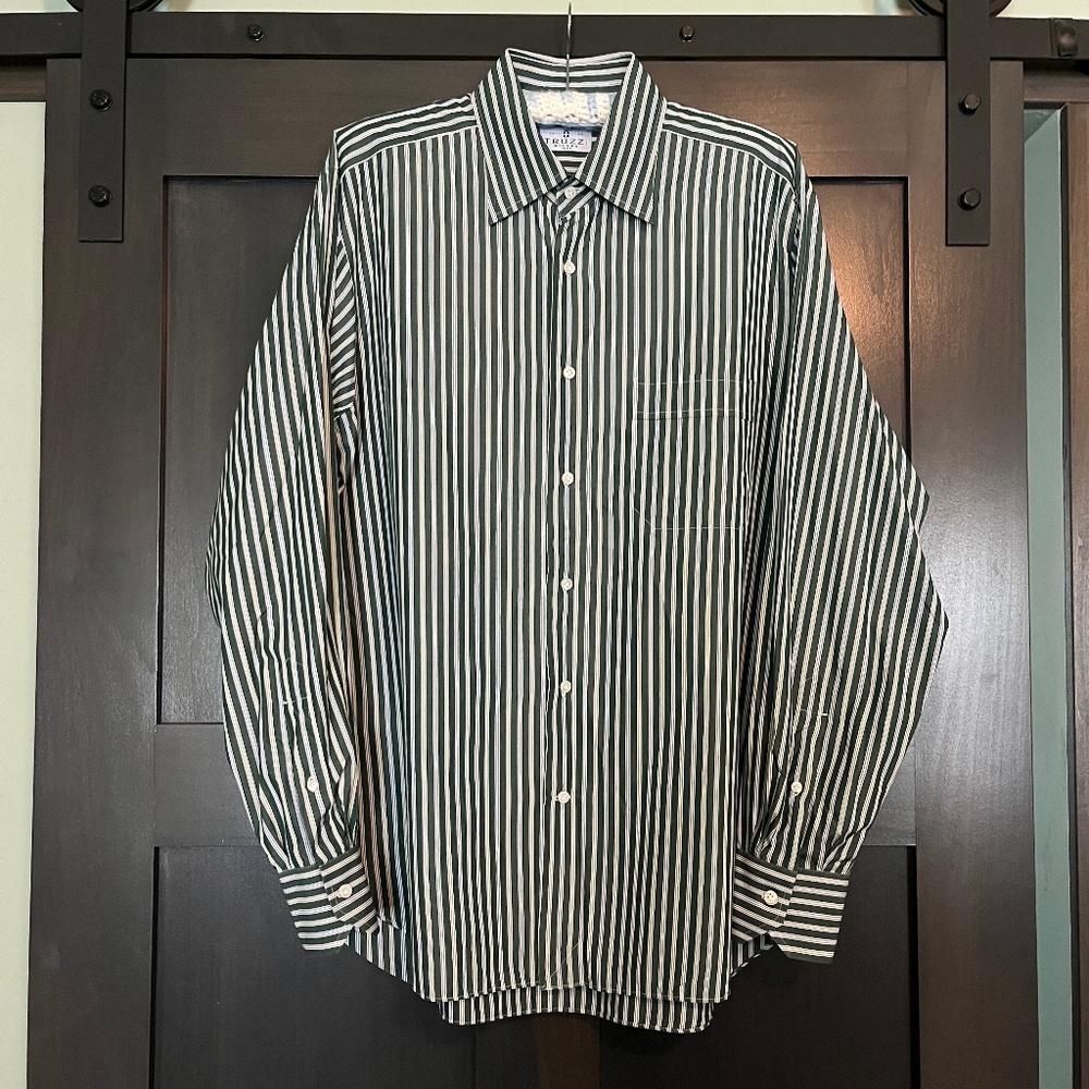 Truzzi [Milano] NWOT stripe button down mans shirt  Size 17